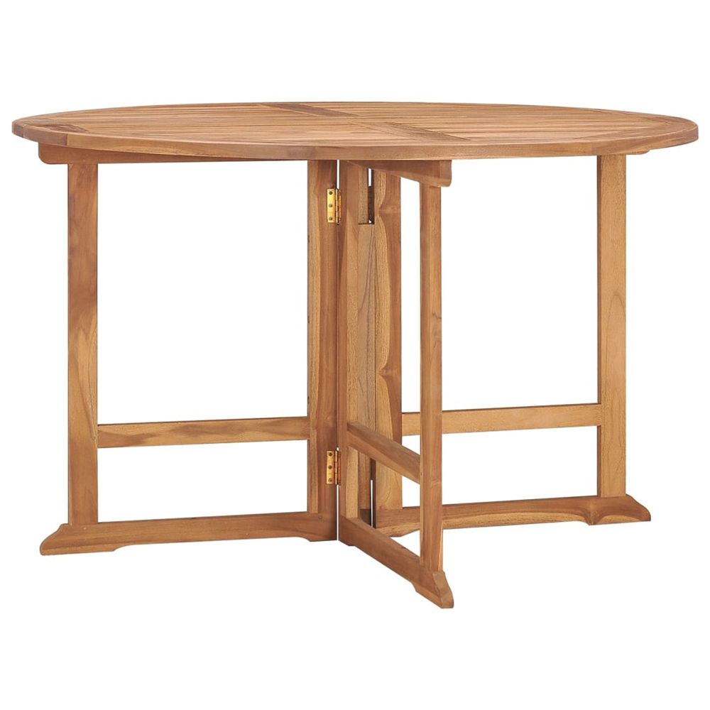 Table à dîner de jardin pliable ø110x75 cm bois massif de teck