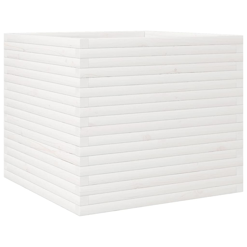Jardinière d'extérieur blanc 80x80x68,5 cm bois de pin massif