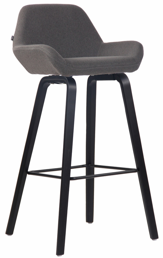 Tabouret de bar newnan en tissu 4 pieds structure noir (chêne)