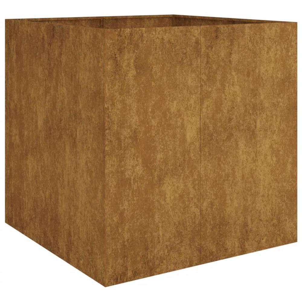 Jardinière bac lit surélevé plantes fleurs terrasse jardin 80 x 80 x 80 cm acier corten marron