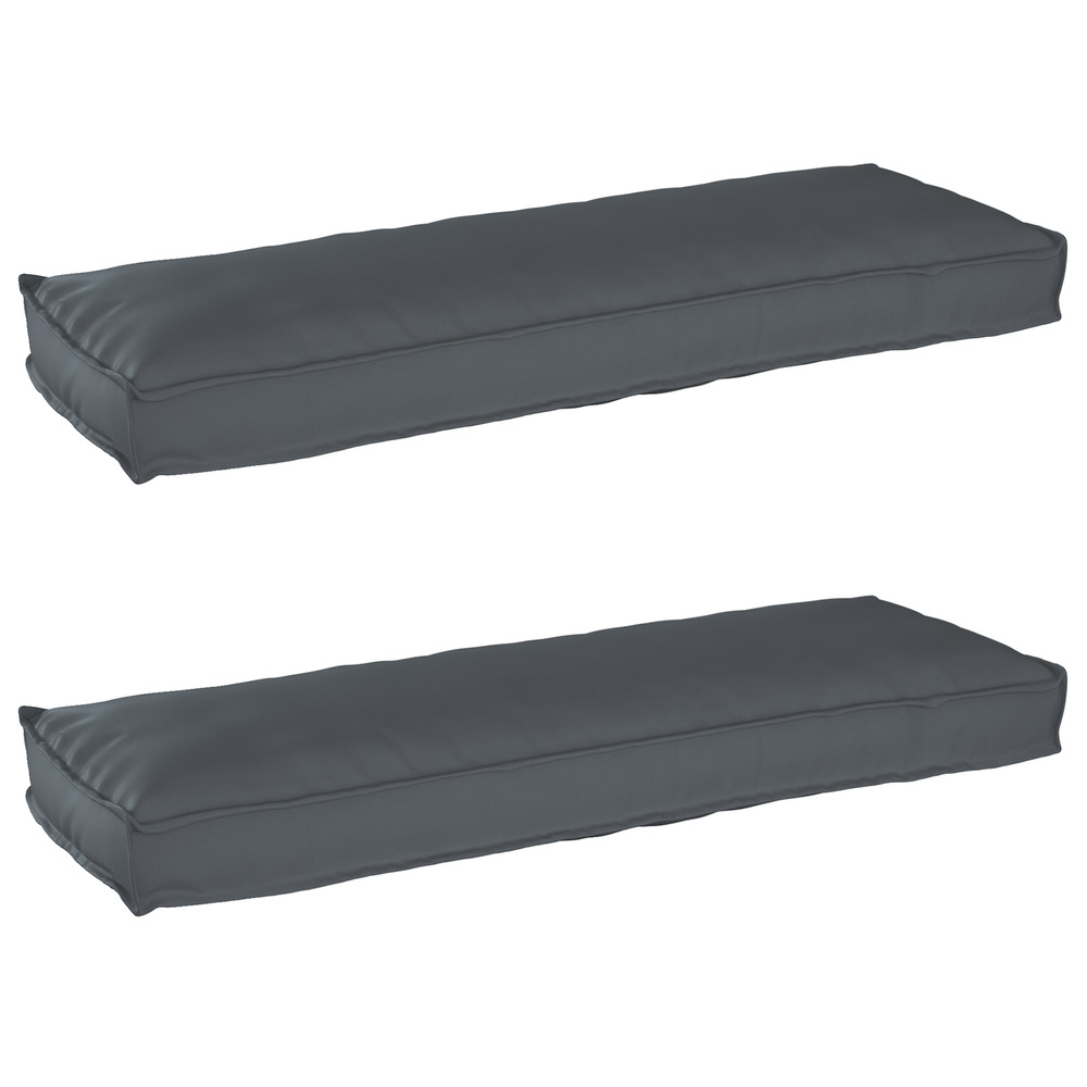 Set de coussins de palette 2 pcs anthracite 120 x 40 x 8 cm