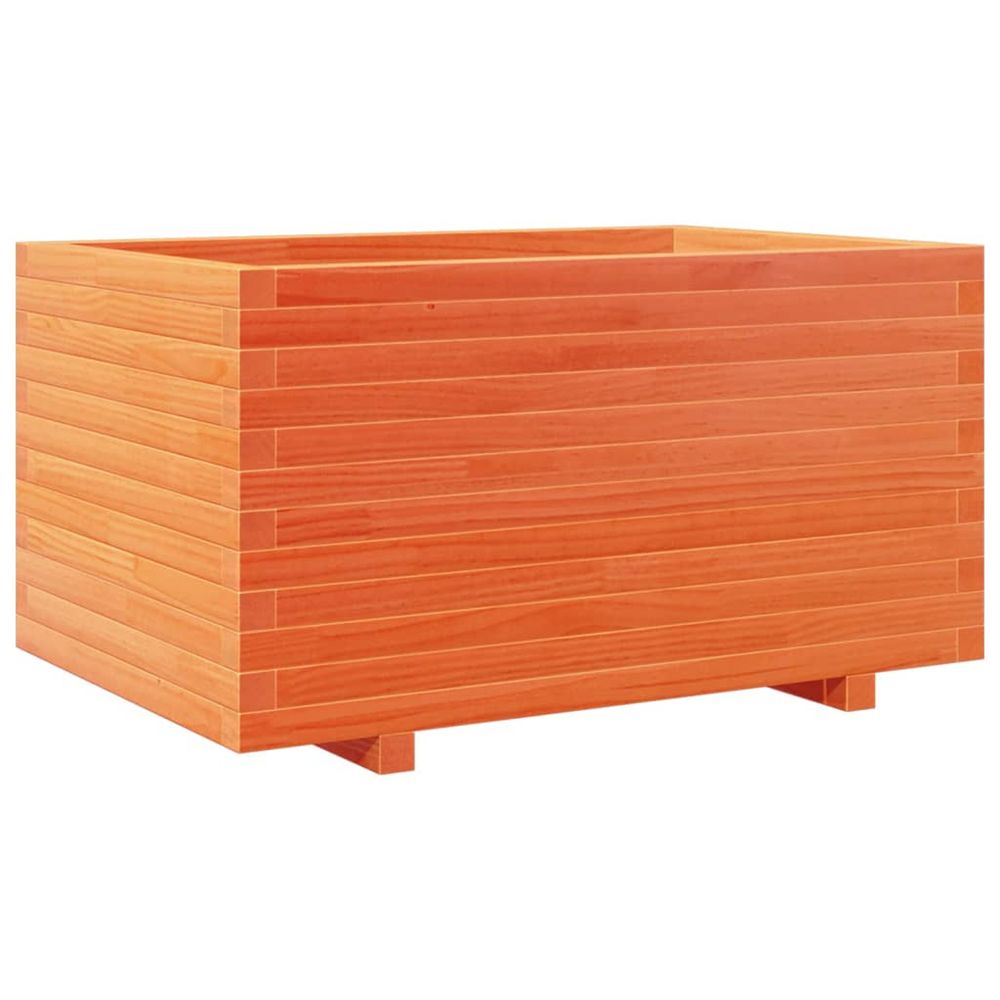 Jardinière d'extérieur cire marron 90x60x49,5 cm bois de pin massif