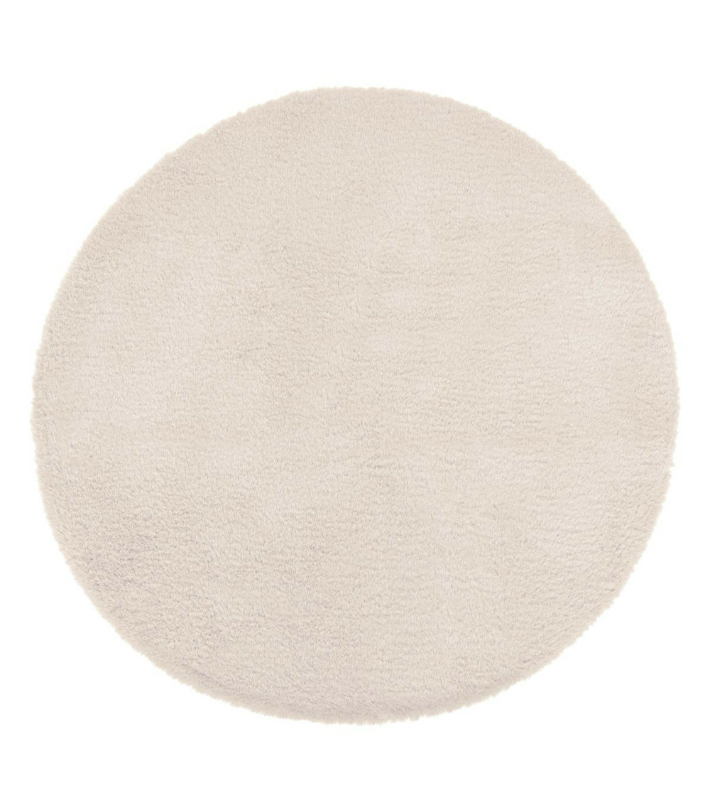 Tapis en fourrure ivoire extra doux d 80 cm