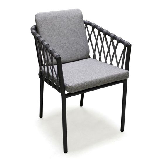 Fauteuil PILAT aluminium/corde - Anthracite