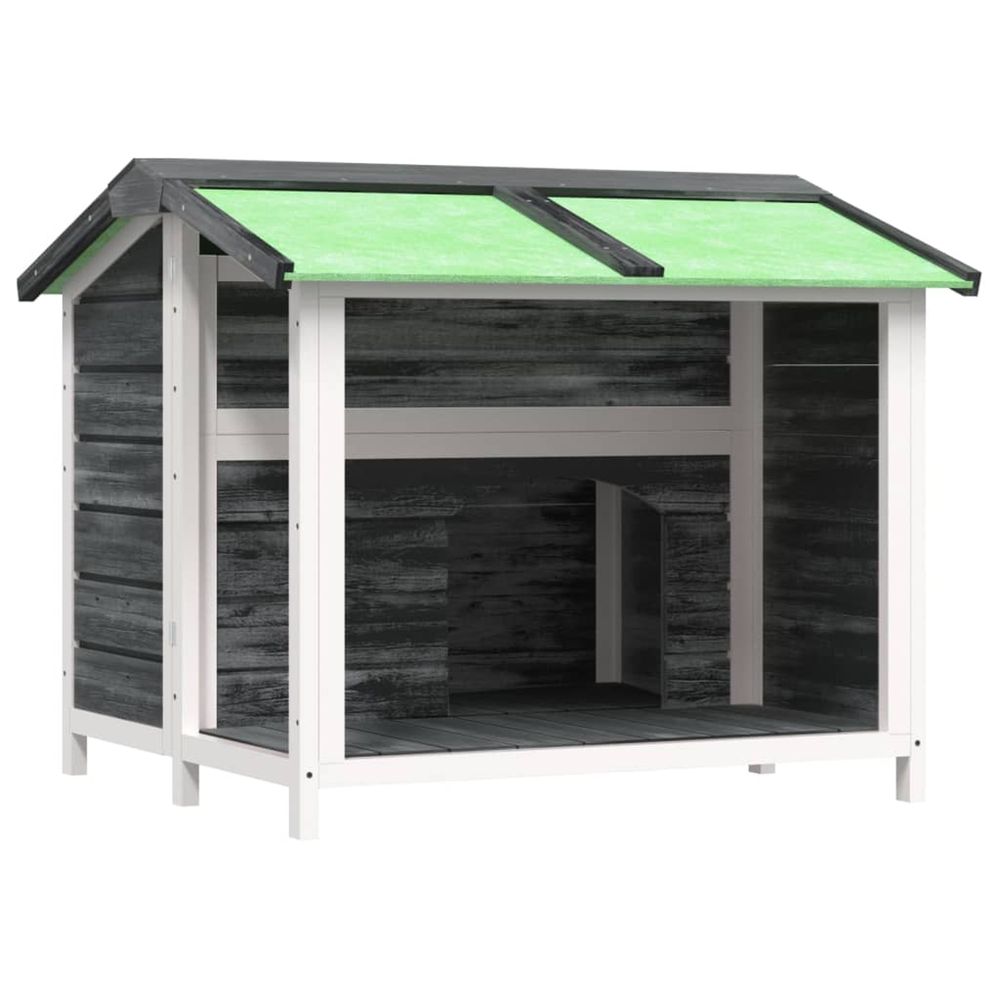 Chenil gris 96x87x80,5 cm bois de pin solide