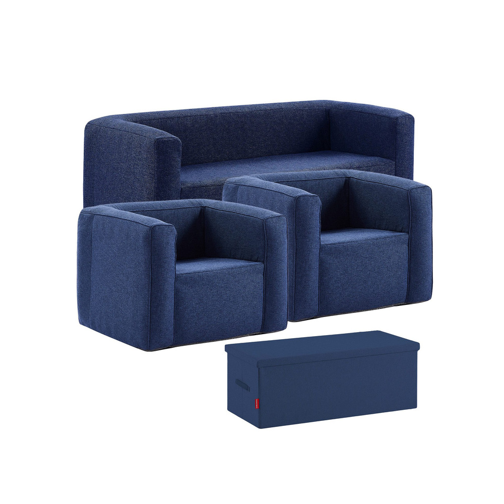 Salon gonflable 5 places - terracotta - intérieur et extérieur - bleu