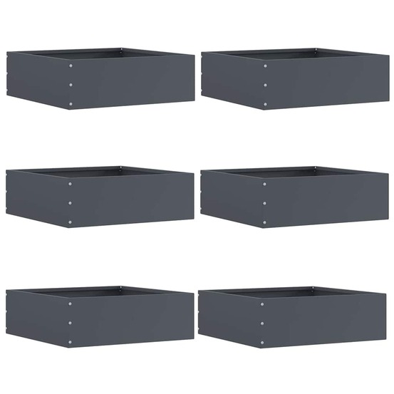 Bordure de pelouse 6 pcs anthracite 40 x 40 x 13 cm acier