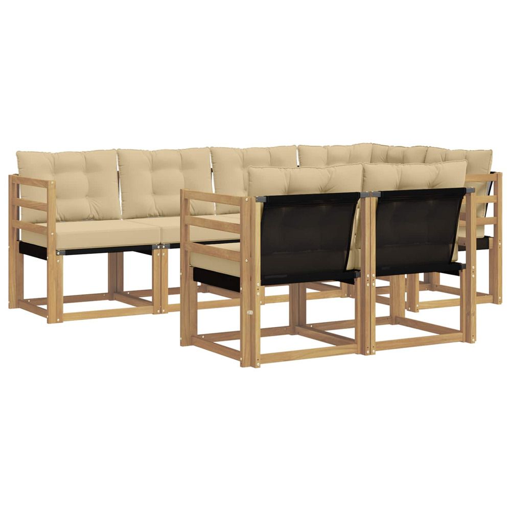 Ensemble de canapés d'extérieur 7 pc blanc et beige