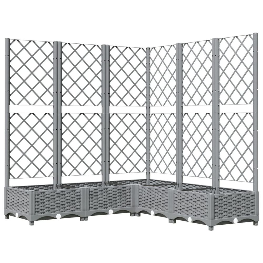 Jardinière avec treillis gris clair 120x120x121,5 cm pp