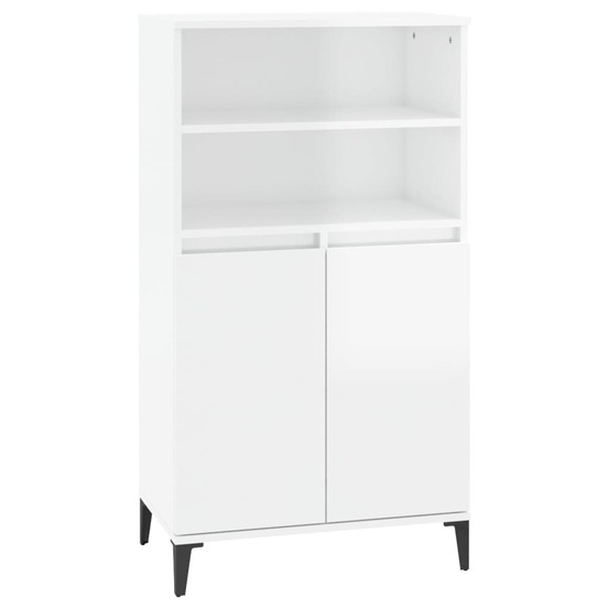Buffet bahut commode armoire meuble de rangement organisateur cuisine salle de séjour salon haut brillant 60 x 36 x 110 cm bo