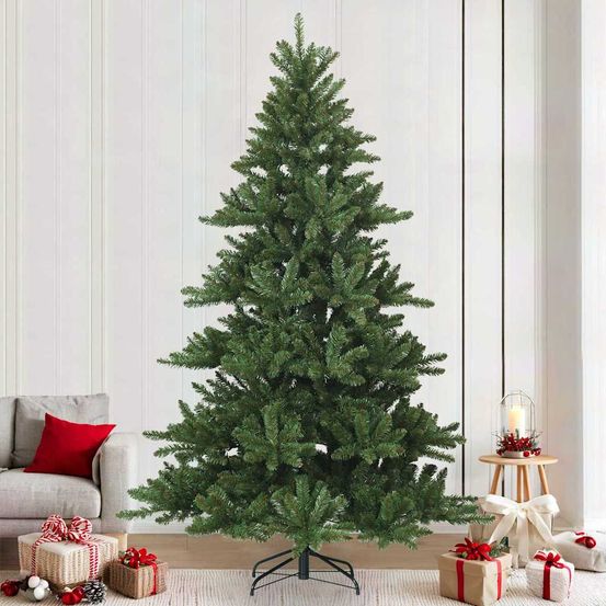 Sapin de noël artificiel vert traditionnel en pvc pour salon jardin 240 cm