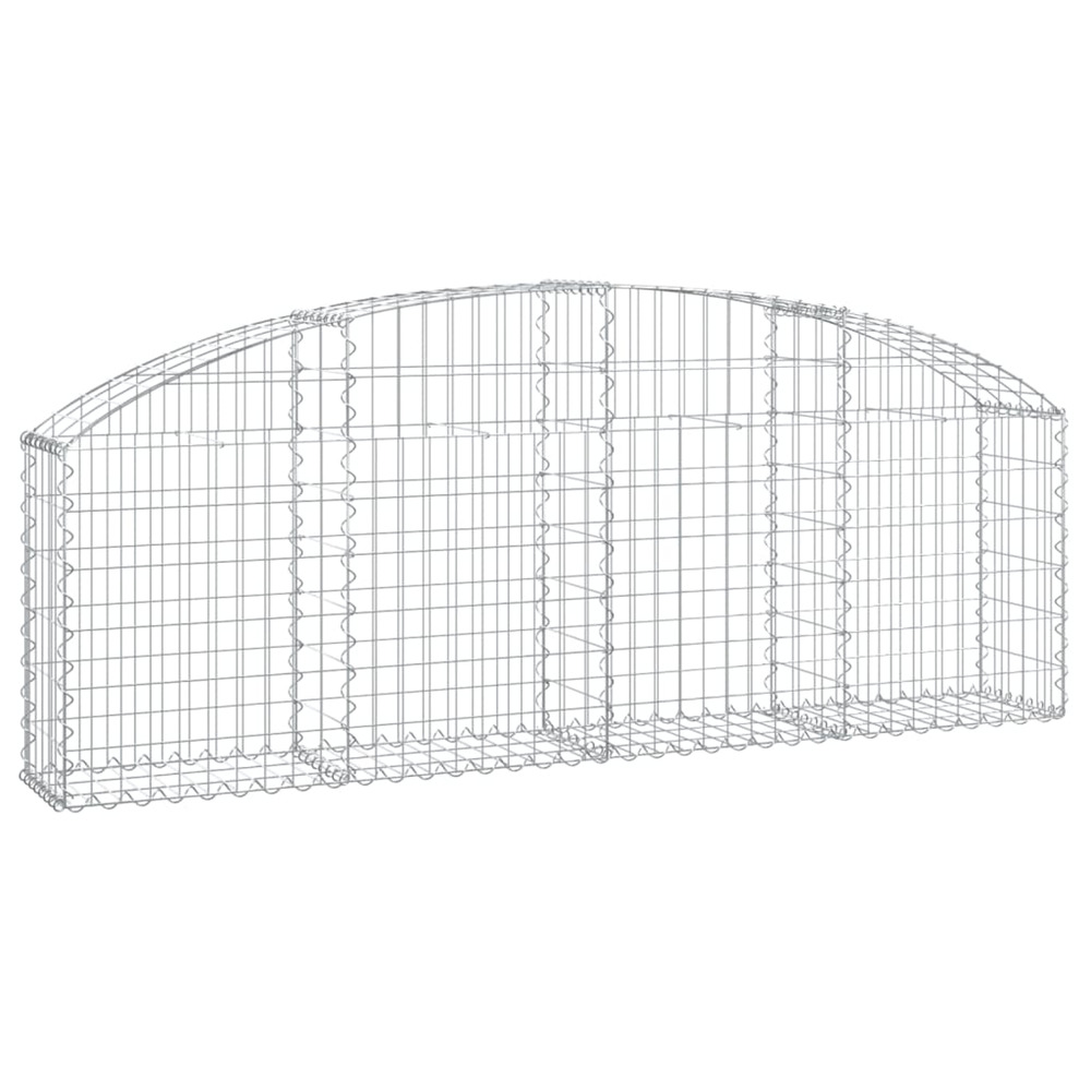 Panier de gabions arqué 200x30x60/80 cm fer galvanisé