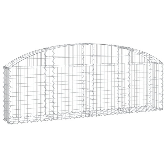 Panier de gabions arqué 200x30x60/80 cm fer galvanisé