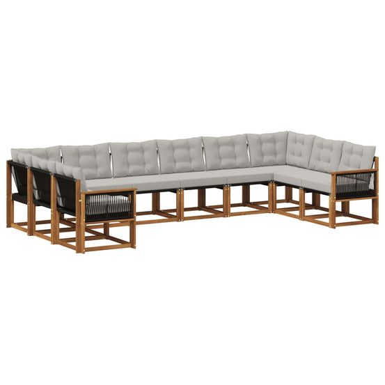 Ensemble de canapés d'extérieur 10 pc naturel et gris clair