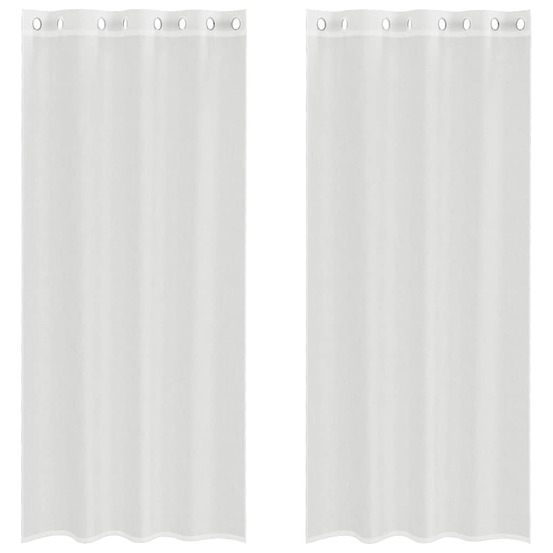 Rideaux en voile avec œillets 2 pcs blanc