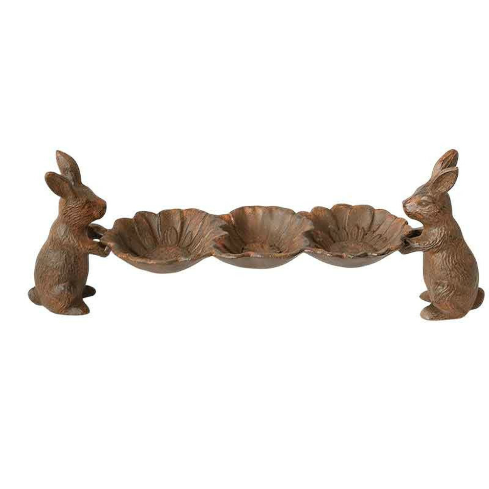 Mangeoire coquilles support lapin 41x11x15cm