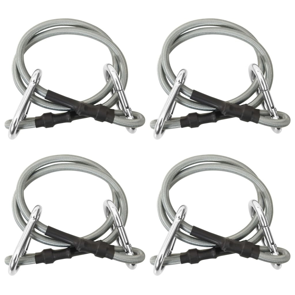 Cordes avec mousqueton 4 pcs caoutchouc