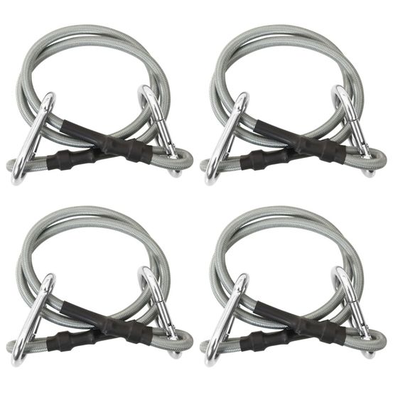 Cordes avec mousqueton 4 pcs caoutchouc