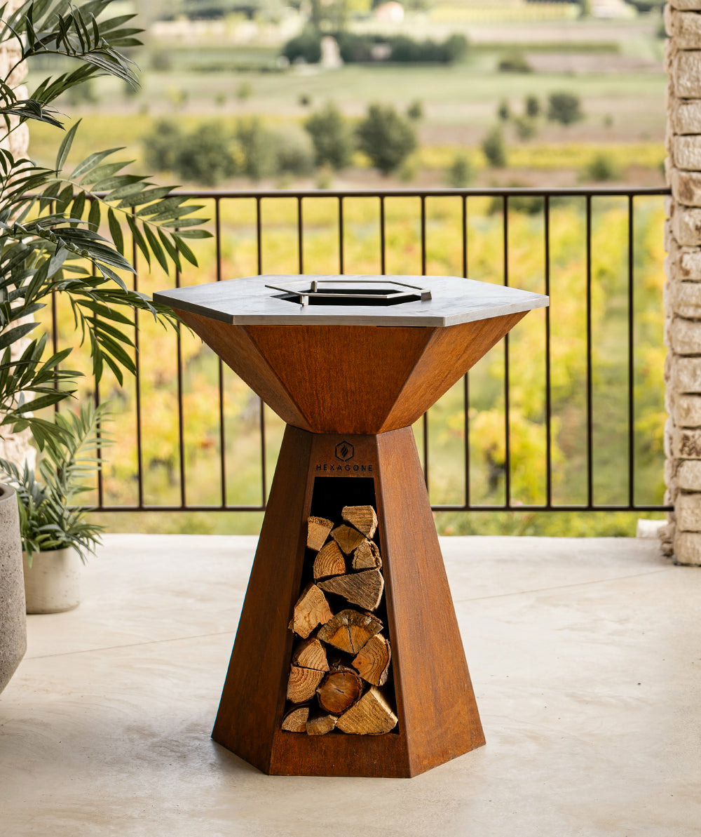 Brasero-plancha agape corten 85