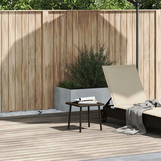Table basse de jardin rectangulaire marron 40x40x37 cm rotin