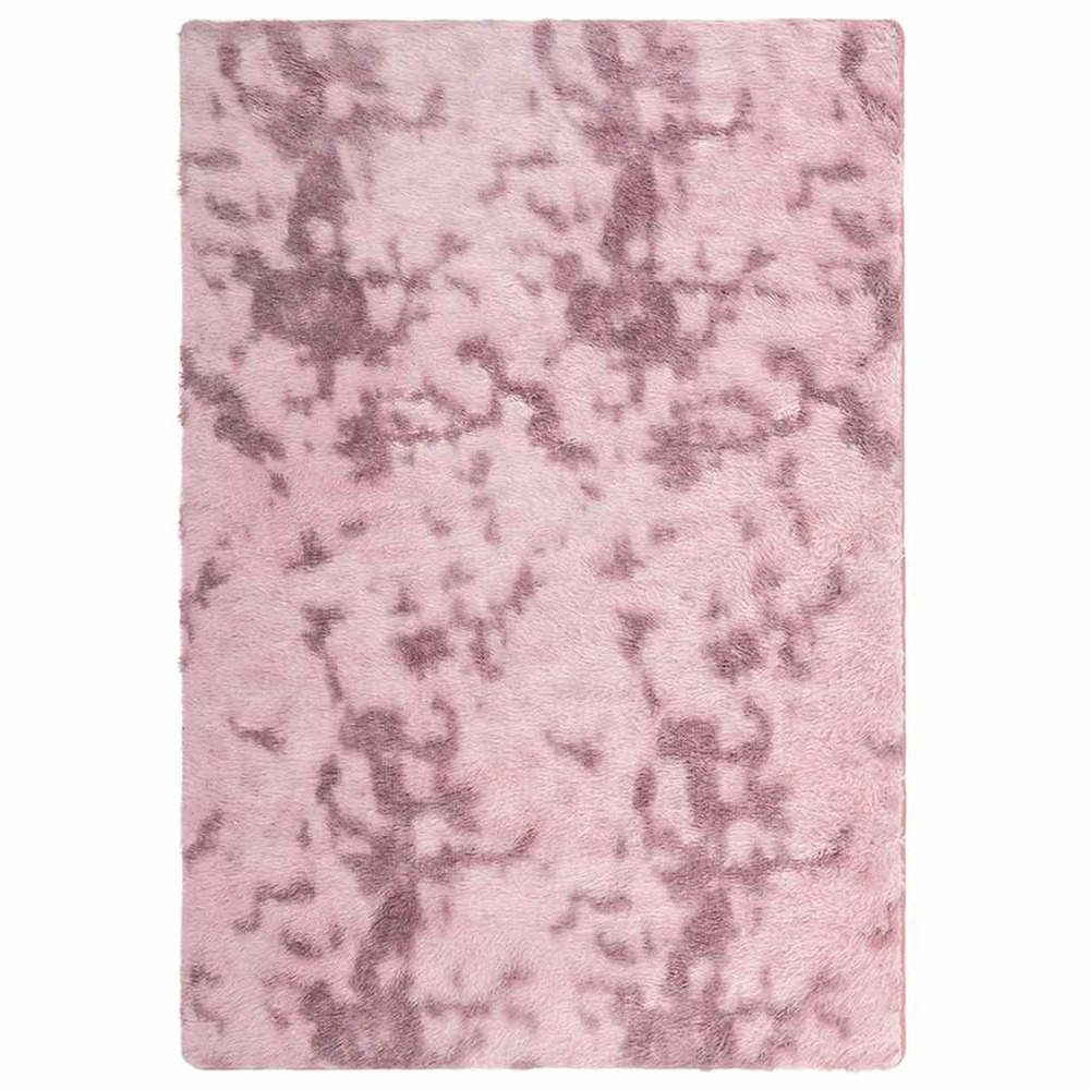 Tapis shaggy à poils longs navarra rose poudré 200x290 cm