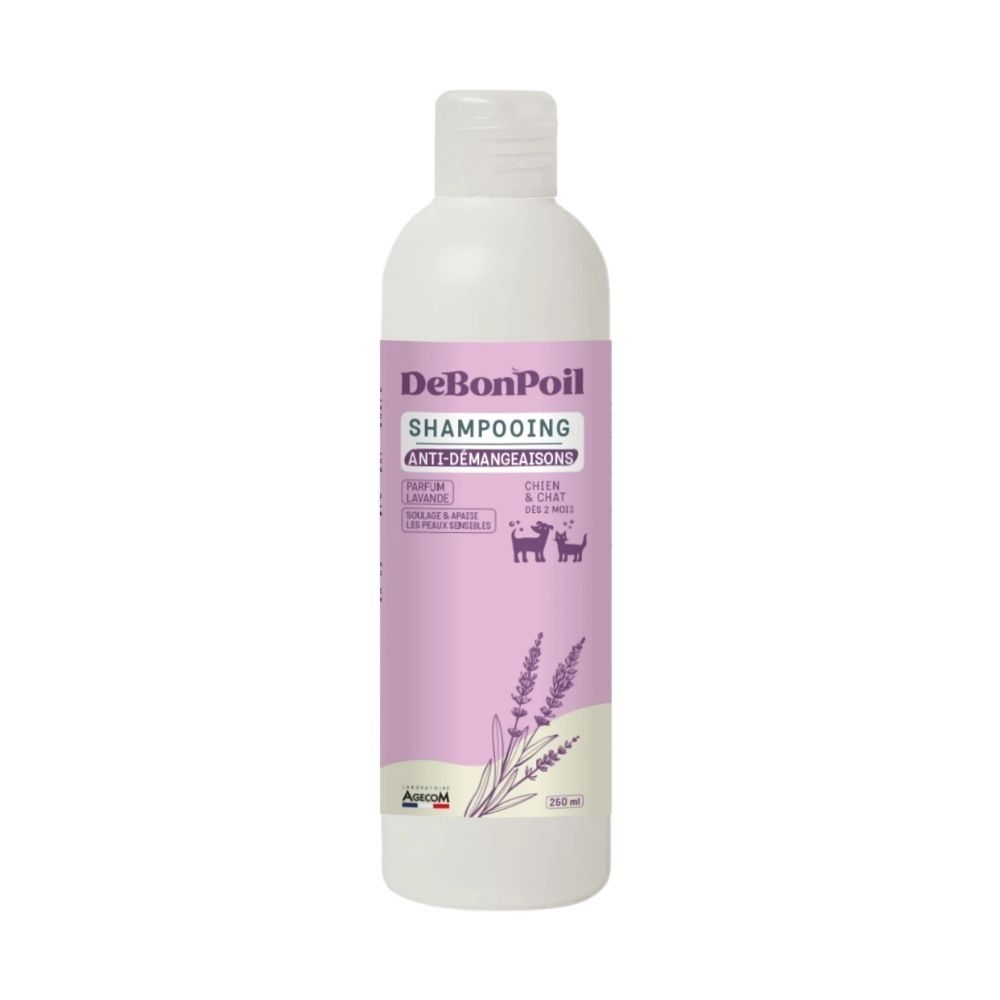 Shampooing anti-démangeaisons chien chat debonpoil lavande 250 ml
