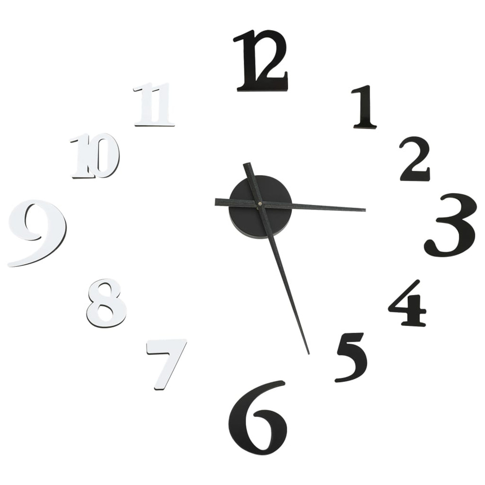 Horloge murale 3d design moderne noir et blanc 100 cm xxl