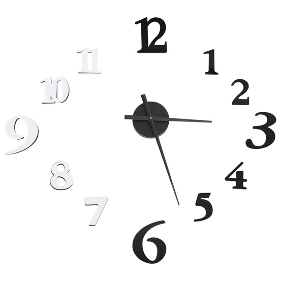 Horloge murale 3d design moderne noir et blanc 100 cm xxl