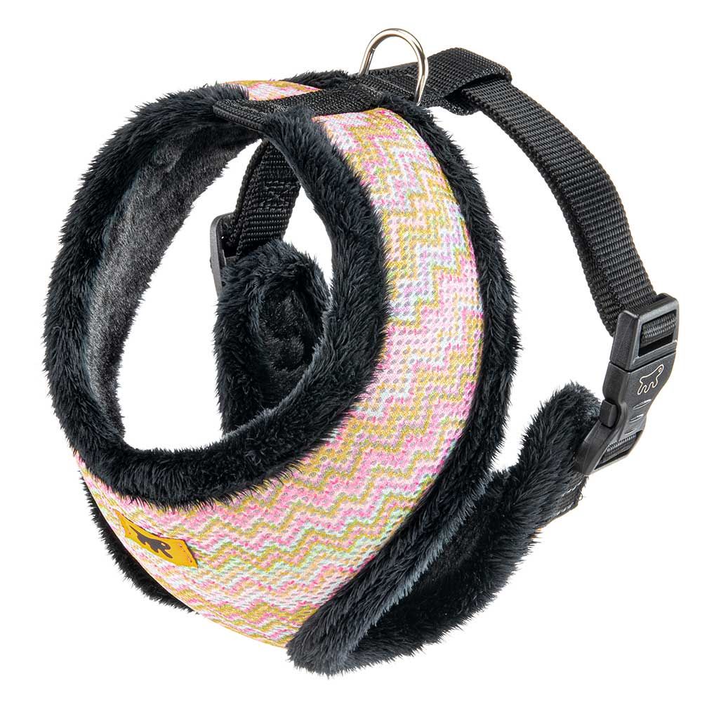 Nikita fur l harnais pour chien, respirant, fourrure ecologique douce, sangle réglable, multicouleur