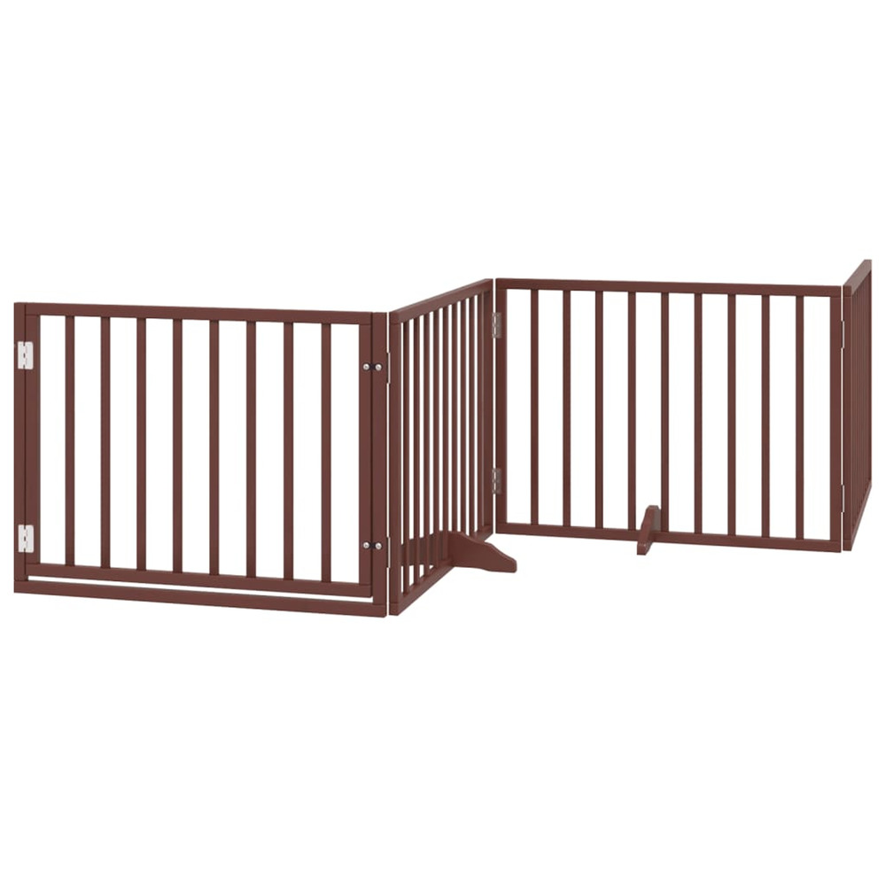 Porte pour chien pliable à 4 panneaux, marron, 320 cm, bois de peuplier