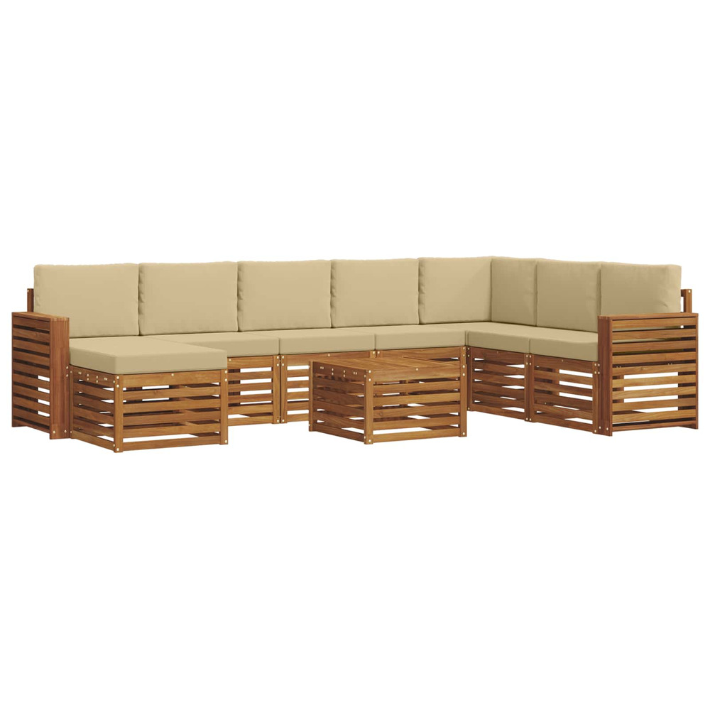 Ensembles de canapés avec coussin 9 pcs naturel et beige