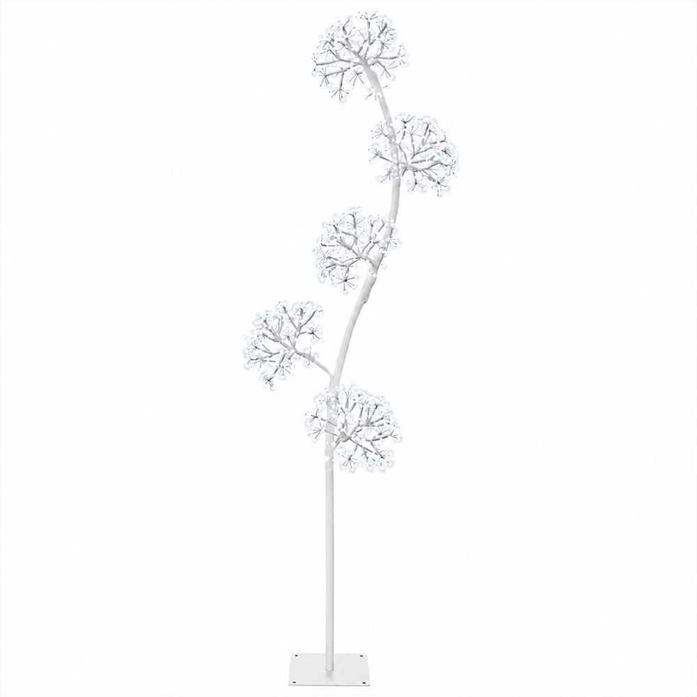 Sapin de noël à led en forme de s blanc 20 x 20 x 175 cm acier