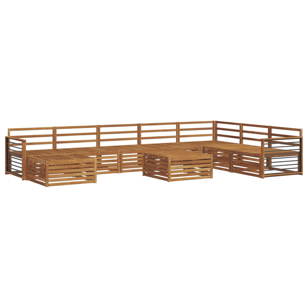 Ensembles de canapés 9 pcs naturel bois d'acacia massif