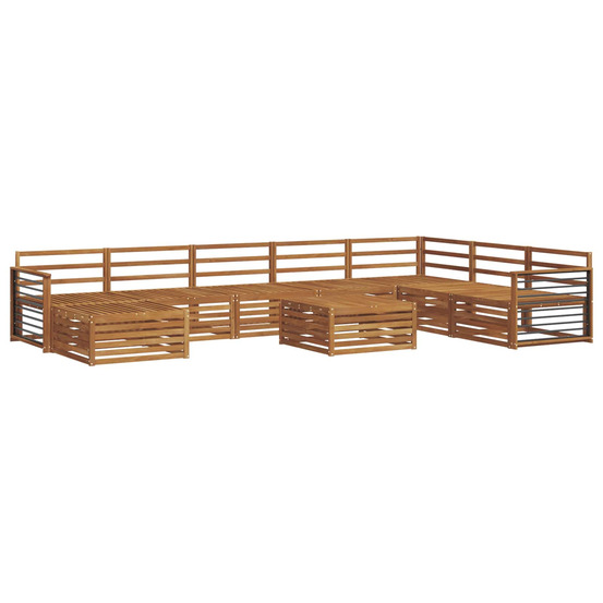 Ensembles de canapés 9 pcs naturel bois d'acacia massif