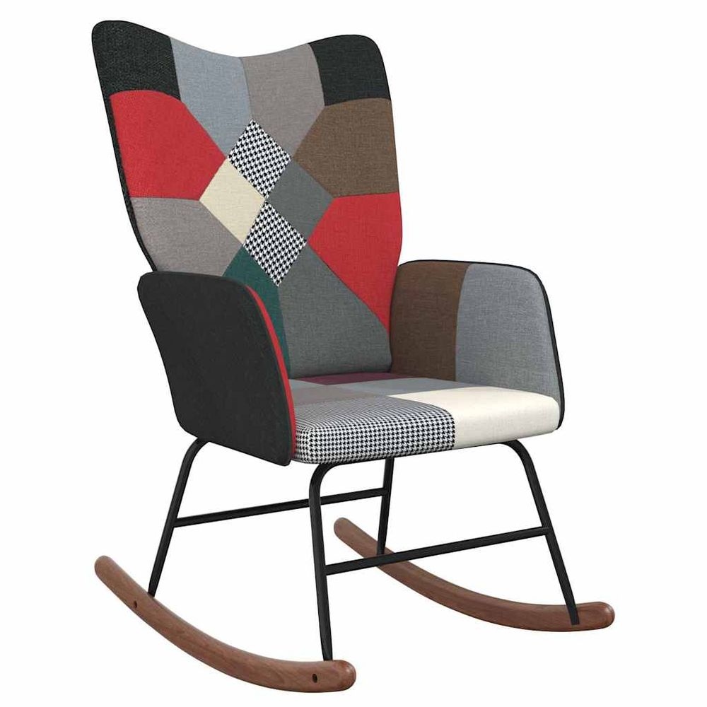Chaise à bascule patchwork tissu