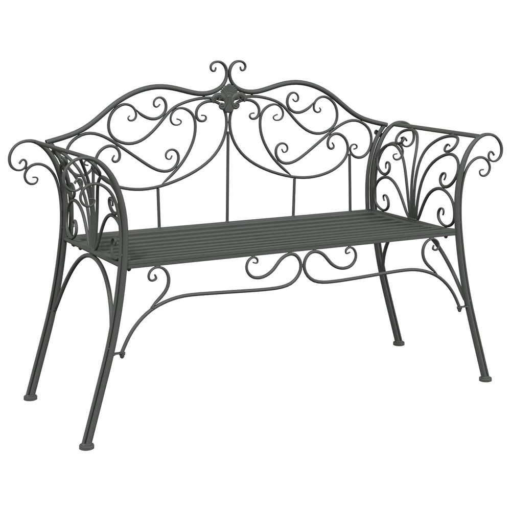 Banc de jardin 2 -places 131 x 47,5 x 90 cm acier gris argenté