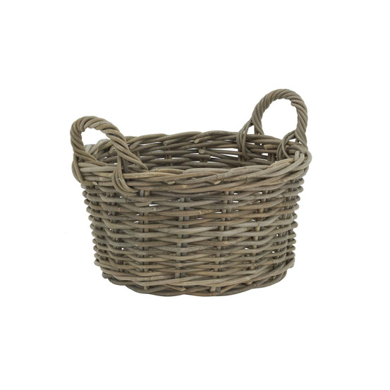 Corbeille ronde en poelet gris