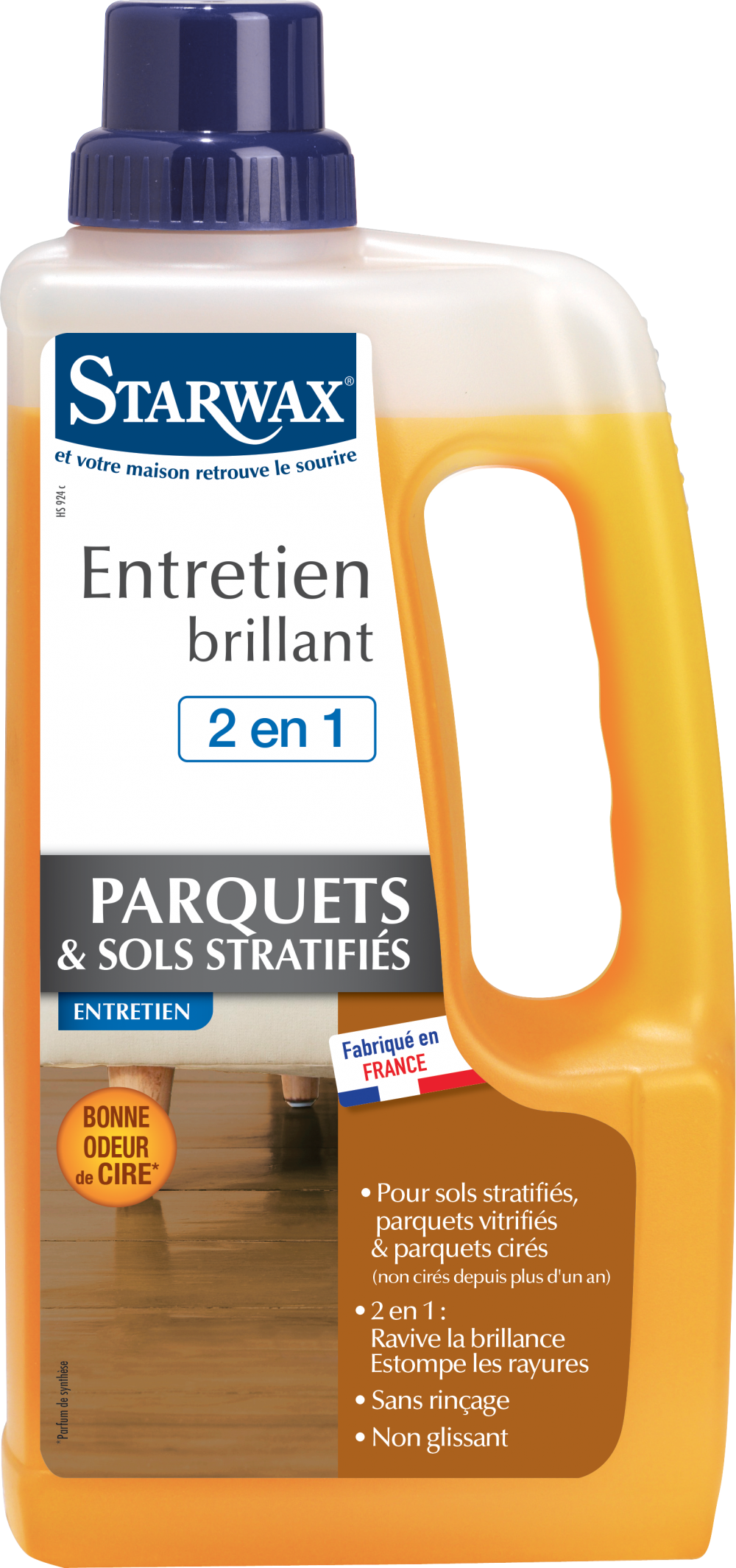 Entretien brillant 2 en 1 tous parquets et sols stratifies 1l starwax 1 l
