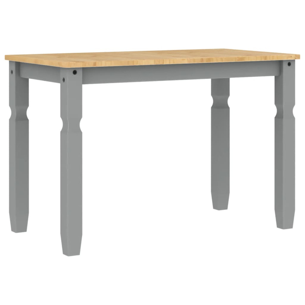 Table à manger corona gris 112x60x75 cm bois massif de pin
