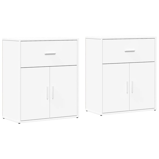 Buffet bahut commode armoire meuble de rangement organisateur cuisine salle de séjour salons lot de 2 60 x 31 x 70 cm bois d'
