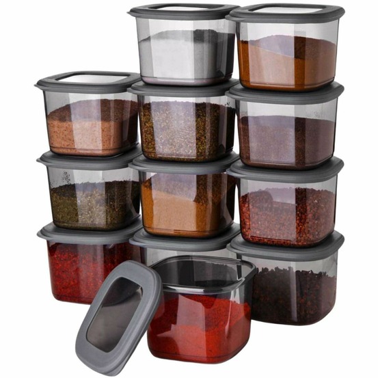 Boîte de conservation en plastique anthracite storage (lot de 12)
