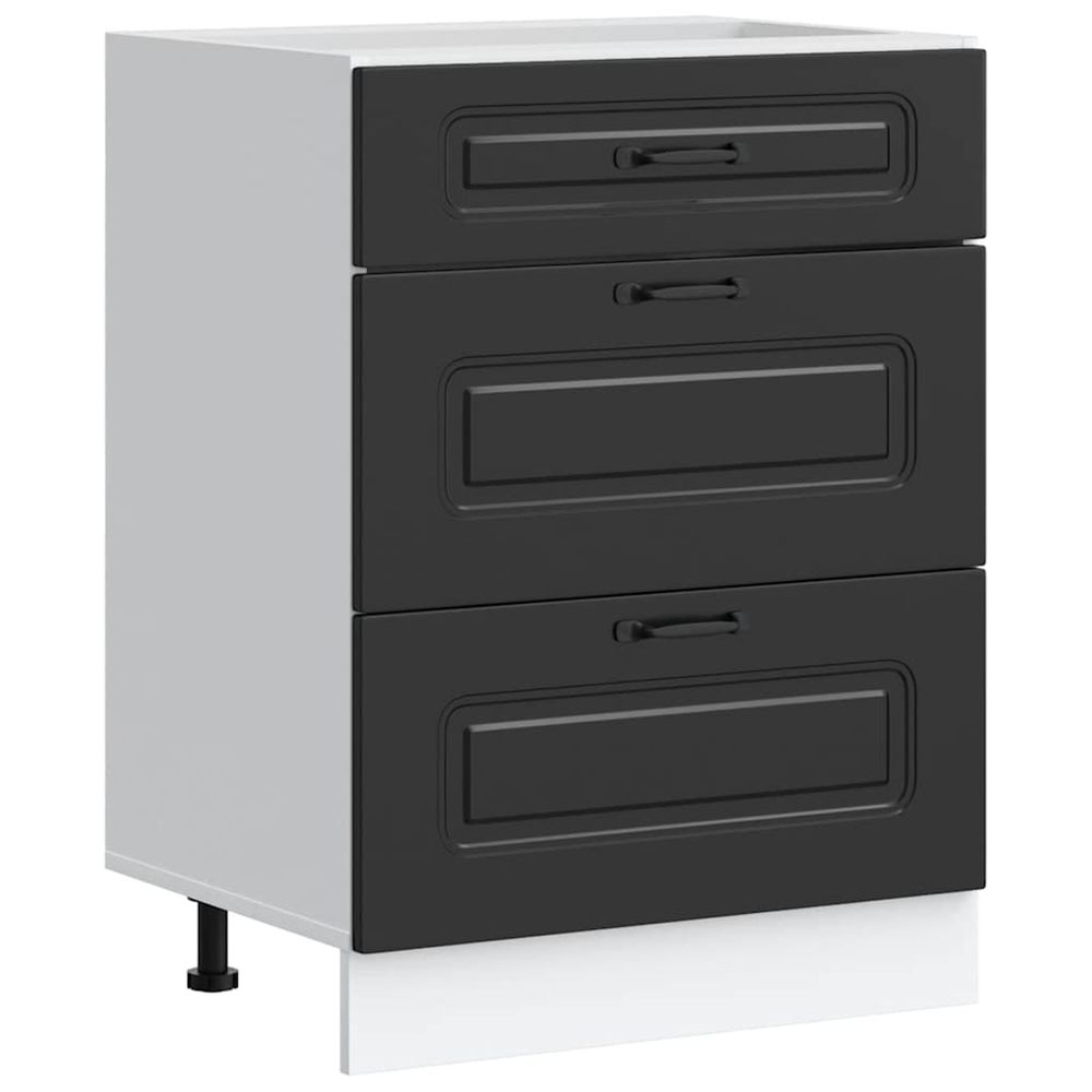 Meuble bas de cuisine « kalmar » bois d'ingénierie noir