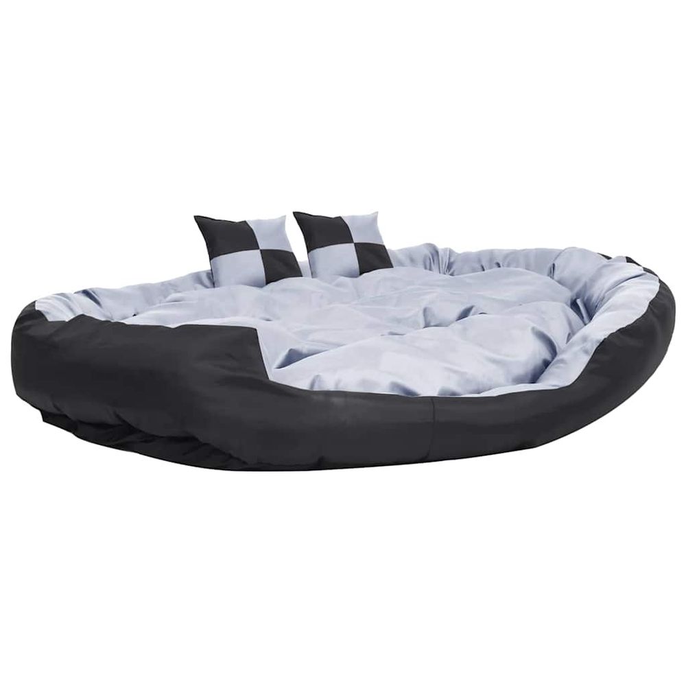 Coussin réversible lavable pour chien gris et noir 150x120x25cm