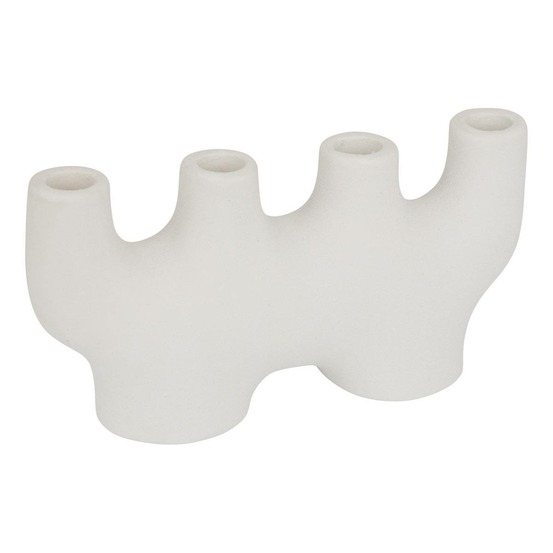 Chandelier pour 4 bougies sien grès blanc