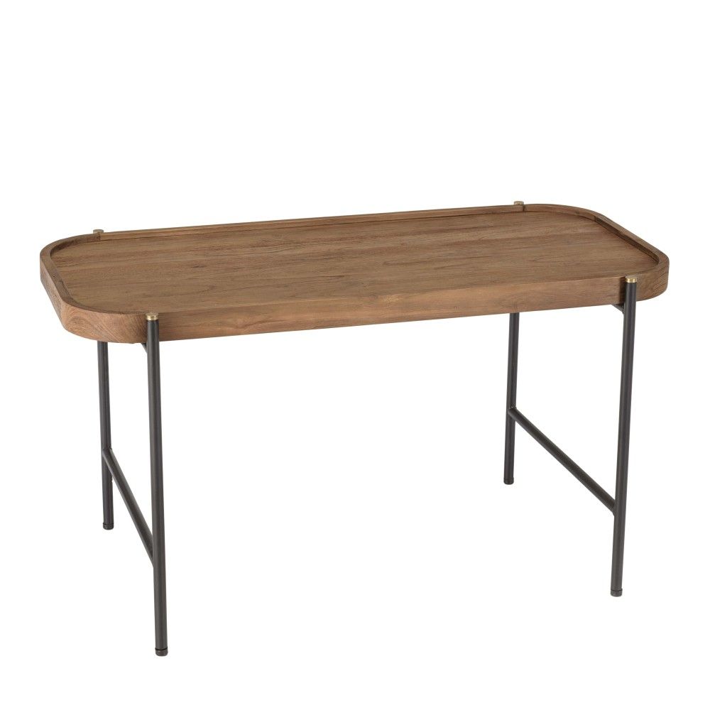 Table basse ovale plateau en bois de teck recyclé l85