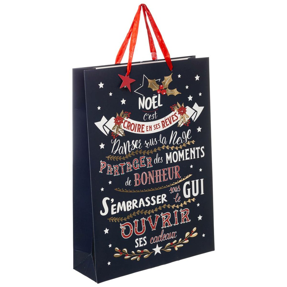 Sac cadeau imprimé wording n g+ grand modèle