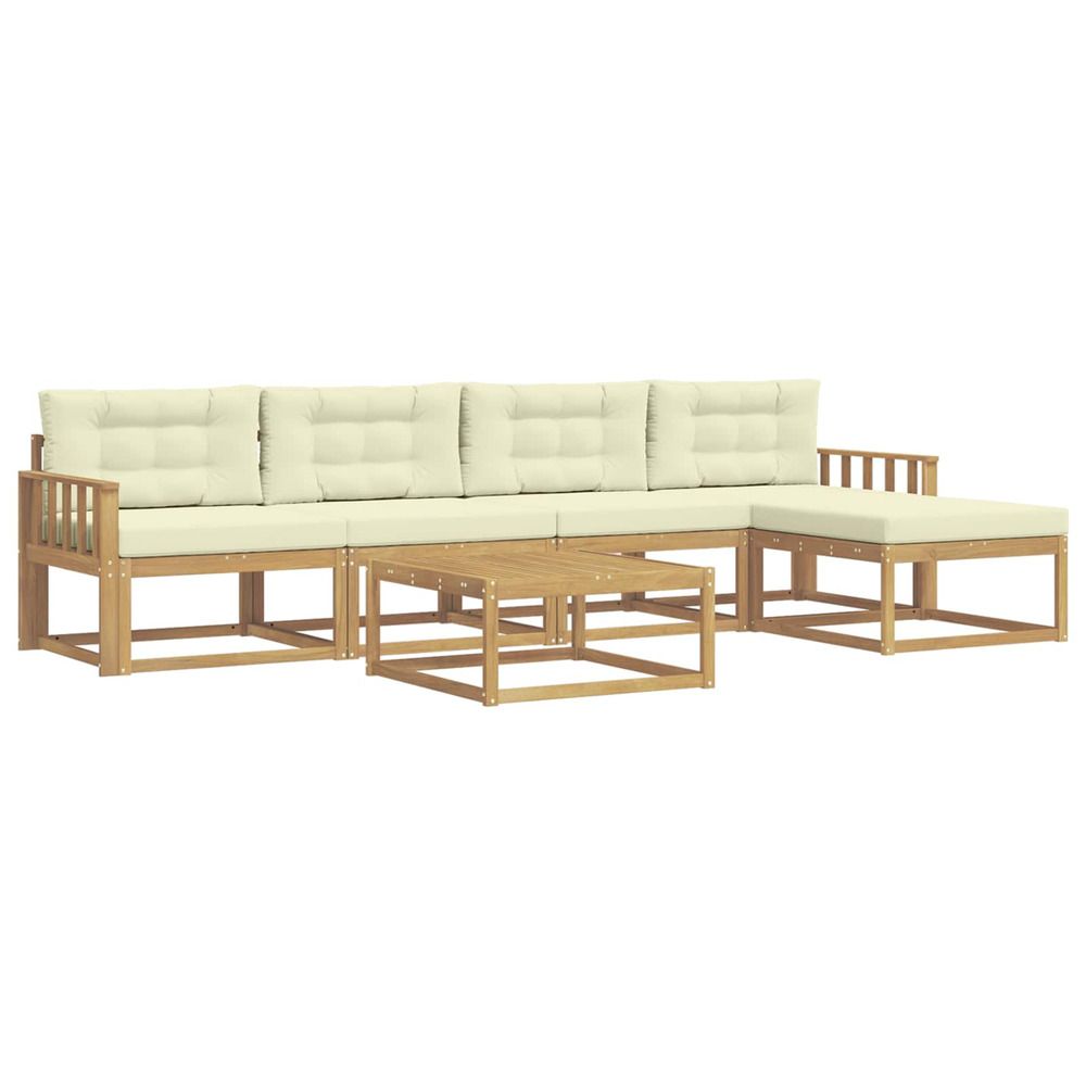 Ensemble de canapés d'extérieur 6 pc blanc et crème polyester