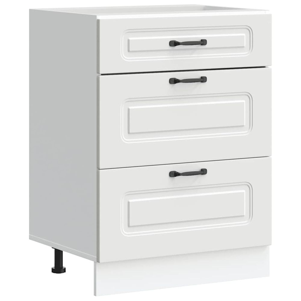 Armoire de cuisine kalmar blanc bois d'ingénierie