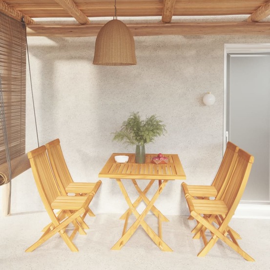 Ensemble à manger de jardin 5 pcs bois de teck massif