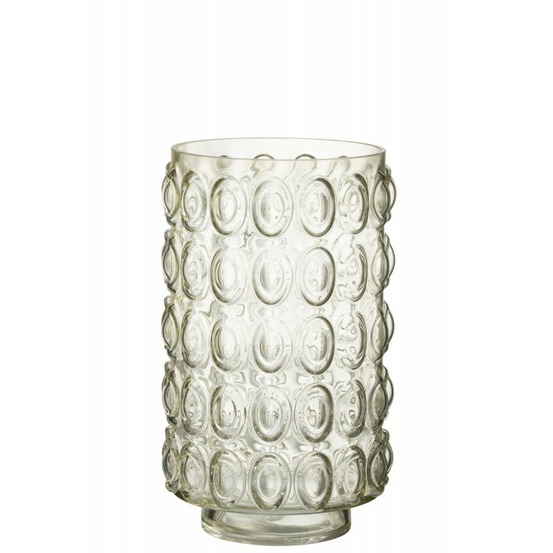 Vase à bulles en verre jaune 19x19x31 cm